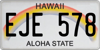 HI license plate EJE578