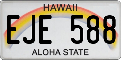 HI license plate EJE588