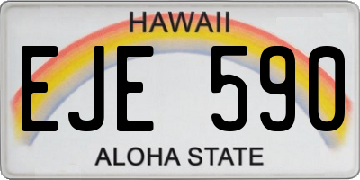 HI license plate EJE590