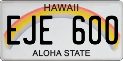 HI license plate EJE600