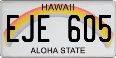 HI license plate EJE605