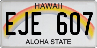 HI license plate EJE607