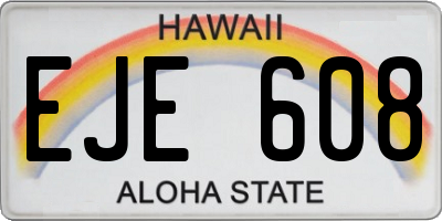 HI license plate EJE608