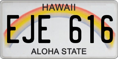 HI license plate EJE616