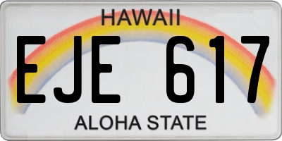 HI license plate EJE617