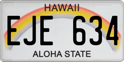 HI license plate EJE634