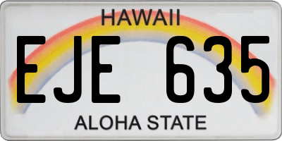 HI license plate EJE635
