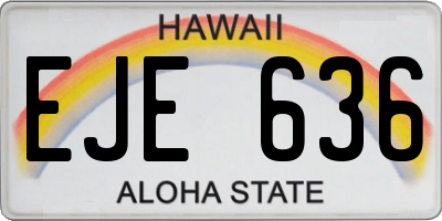 HI license plate EJE636