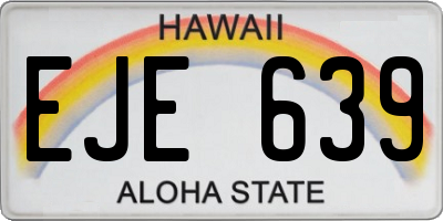 HI license plate EJE639