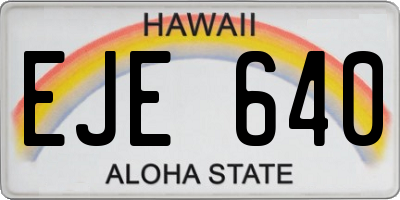 HI license plate EJE640