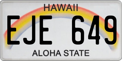 HI license plate EJE649