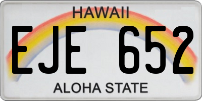 HI license plate EJE652