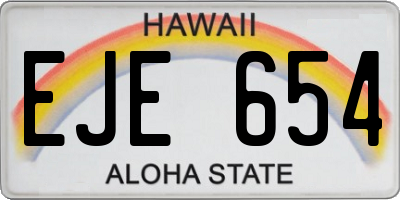 HI license plate EJE654