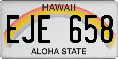 HI license plate EJE658