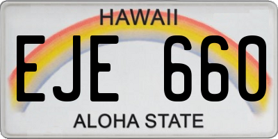 HI license plate EJE660