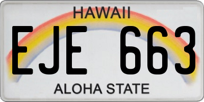 HI license plate EJE663