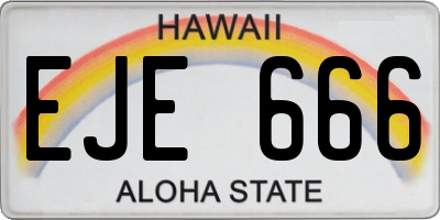 HI license plate EJE666