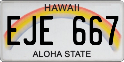 HI license plate EJE667