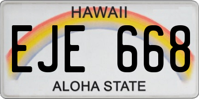 HI license plate EJE668