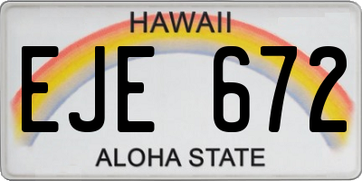 HI license plate EJE672
