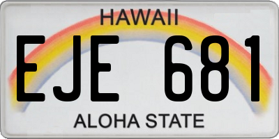HI license plate EJE681
