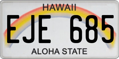 HI license plate EJE685