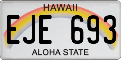 HI license plate EJE693