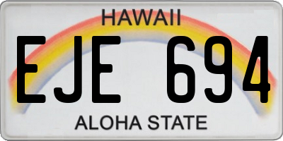 HI license plate EJE694
