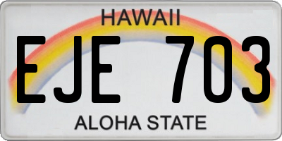 HI license plate EJE703