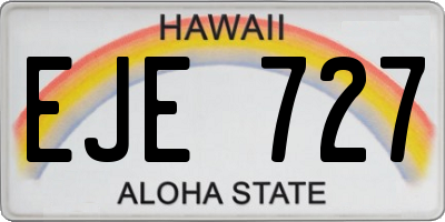 HI license plate EJE727