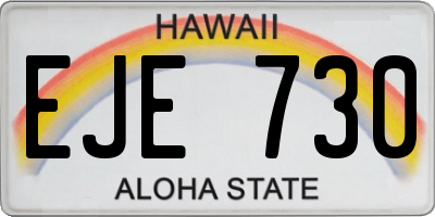 HI license plate EJE730
