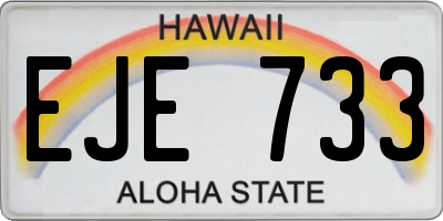HI license plate EJE733