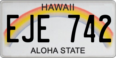 HI license plate EJE742