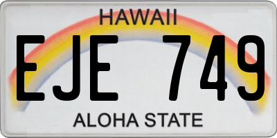 HI license plate EJE749