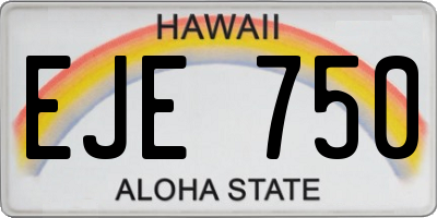 HI license plate EJE750