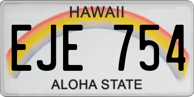 HI license plate EJE754