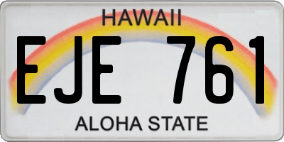 HI license plate EJE761