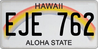 HI license plate EJE762