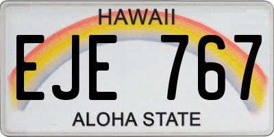 HI license plate EJE767