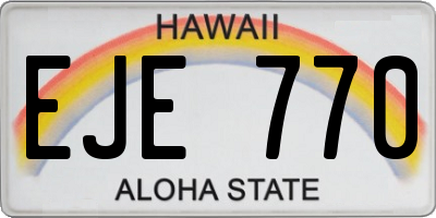 HI license plate EJE770