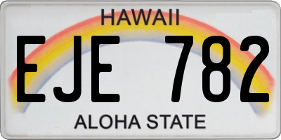HI license plate EJE782