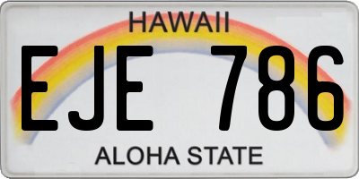 HI license plate EJE786