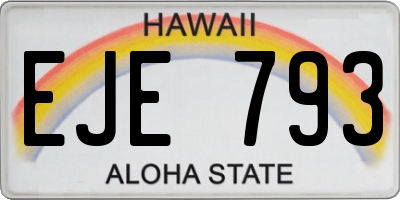 HI license plate EJE793