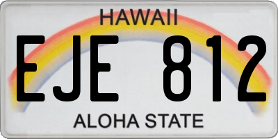 HI license plate EJE812
