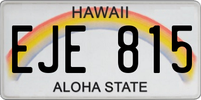 HI license plate EJE815
