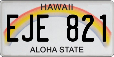 HI license plate EJE821