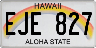 HI license plate EJE827