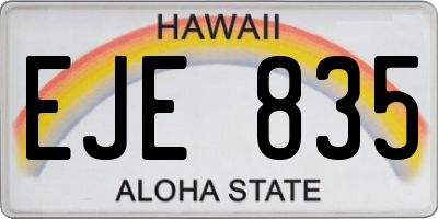 HI license plate EJE835