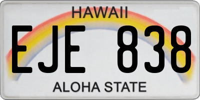 HI license plate EJE838