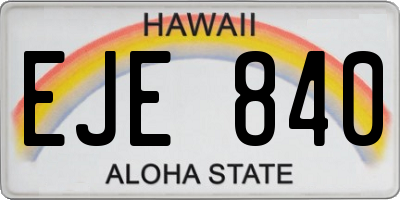 HI license plate EJE840